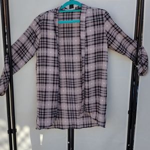 Must Have Plaid Design Cardigan